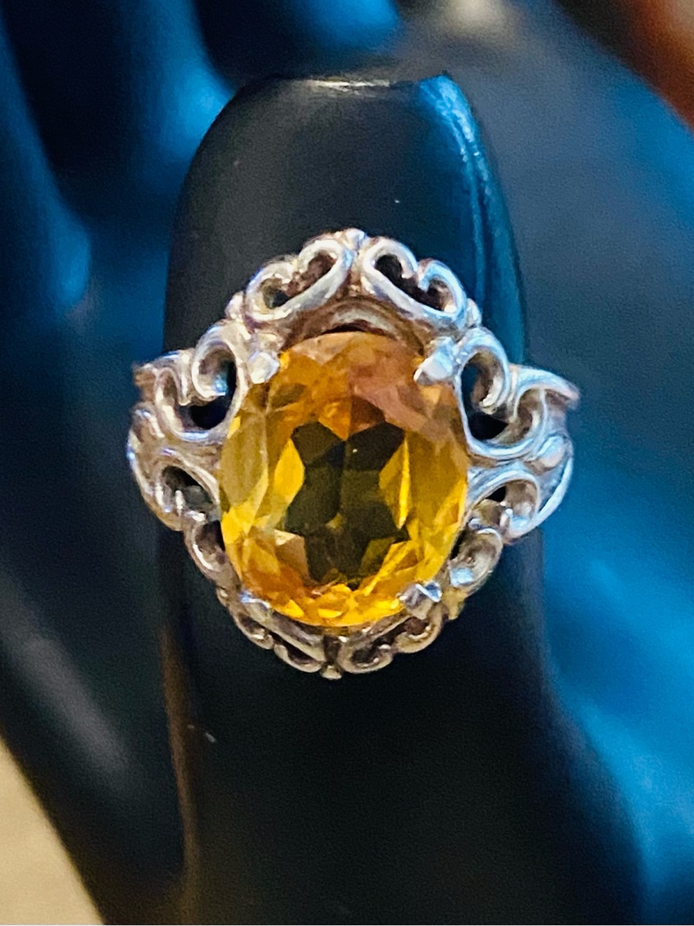 Vintage Kabana Citrine Sterling Silver Ring